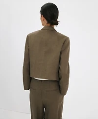 Mango Women's Double-Breasted Linen Jacket