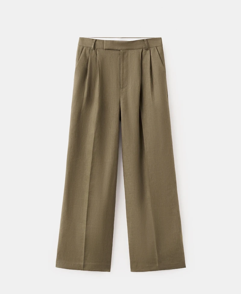 Mango Women's Straight Linen-Blend Pants