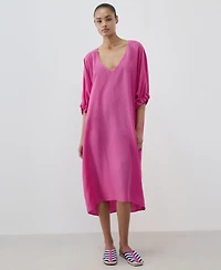 Mango Women's Puffed-Sleeve Silk Nightgown