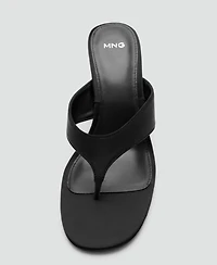 Mango Women's Satin Straps Wedge Sandals