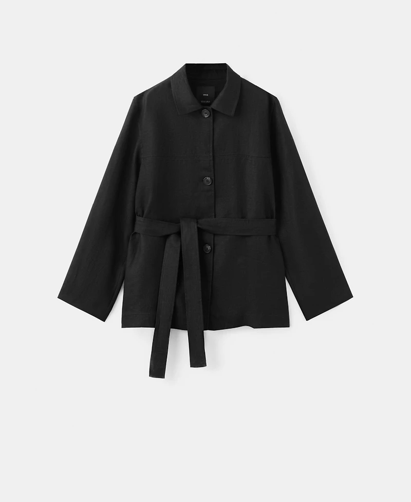 Mango Women's Belted Linen Jacket