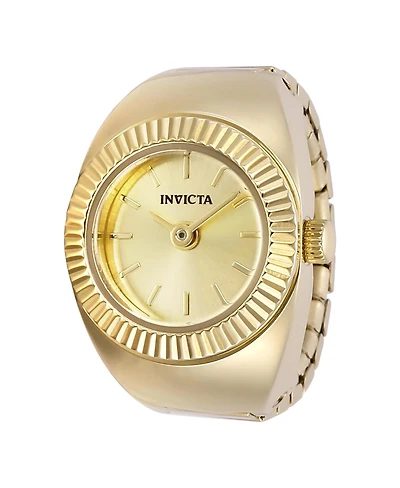 Invicta Women's 48947 Mini Ring Watch Quartz 2 Hand Gold Dial Watch