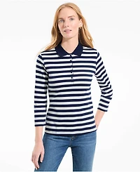 Lands' End Women's Tall 3/4 Sleeve Supima Cotton Polo Shirt