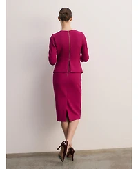 The Fold Women's Alina Peplum Midi Dress