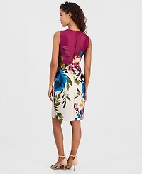 Anne Klein Petite Sleeveless Printed Scuba Sheath Dress