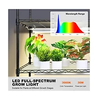 Sugift 4 Tier Plant Stand with 3000K 180W Led Full Spectrum Grow Light