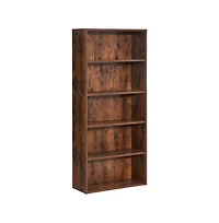 Sugift 5 Tier Narrow Bookshelf 53 in Wooden Open with Adjustable Shelves