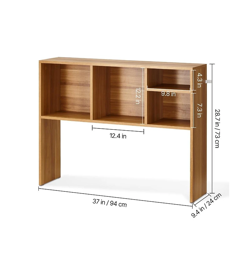Sugift 1 Tier Wood Desktop Bookshelf Office Organizer