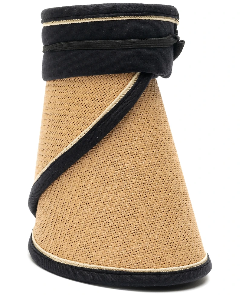 Vince Camuto Rollup Tweed Straw Visor Hat