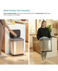 Home Zone Living Gallon Sensor Kitchen Trash Can with Motion Sensor Lid and Touch Controls, Stainless Steel