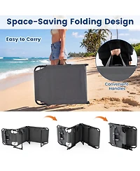 Gymax 2PCS Tanning Chair Portable Chaise Lounge Chair with 4-Position Adjustable Backrest