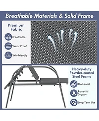 Gymax Patio Lounge Chair Chaise w/ Adjustable Reclining Armrest