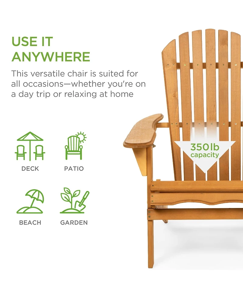 Best Choice Products Folding Adirondack Chair Outdoor