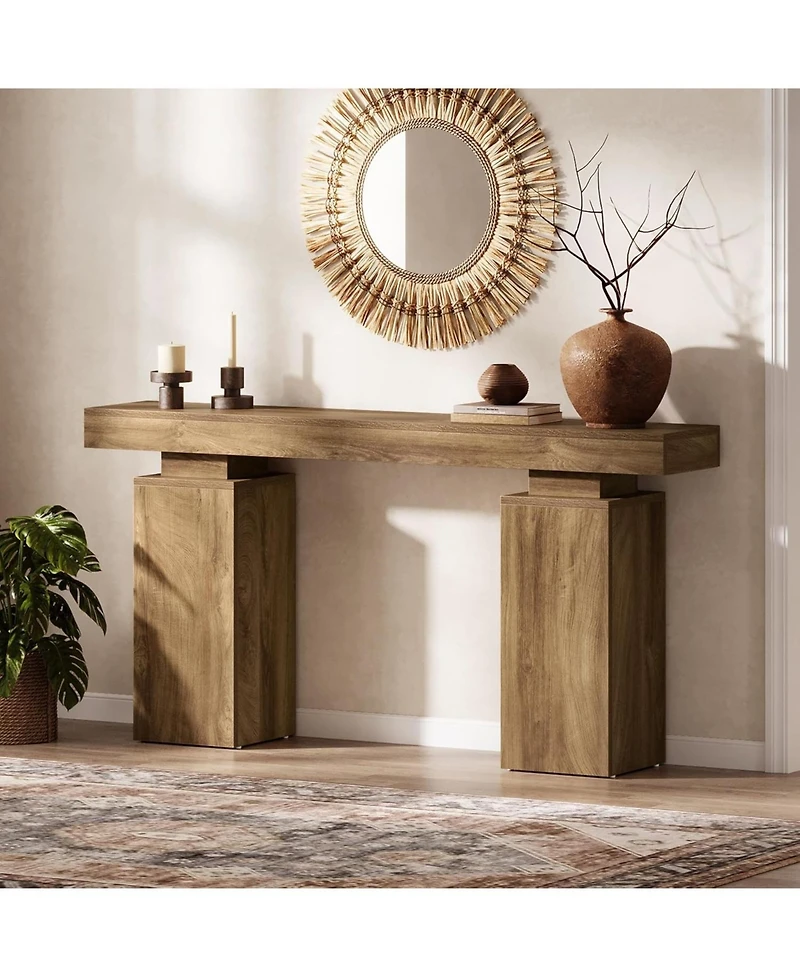 Tribesigns 63-Inch Long Console Table, Farmhouse Entryway Table Behind Couch, Accent Furniture for Living Room, Entrance
