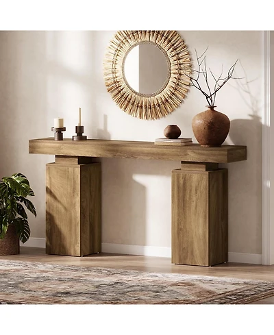 Tribesigns 63-Inch Long Console Table, Farmhouse Entryway Table Behind Couch, Accent Furniture for Living Room, Entrance