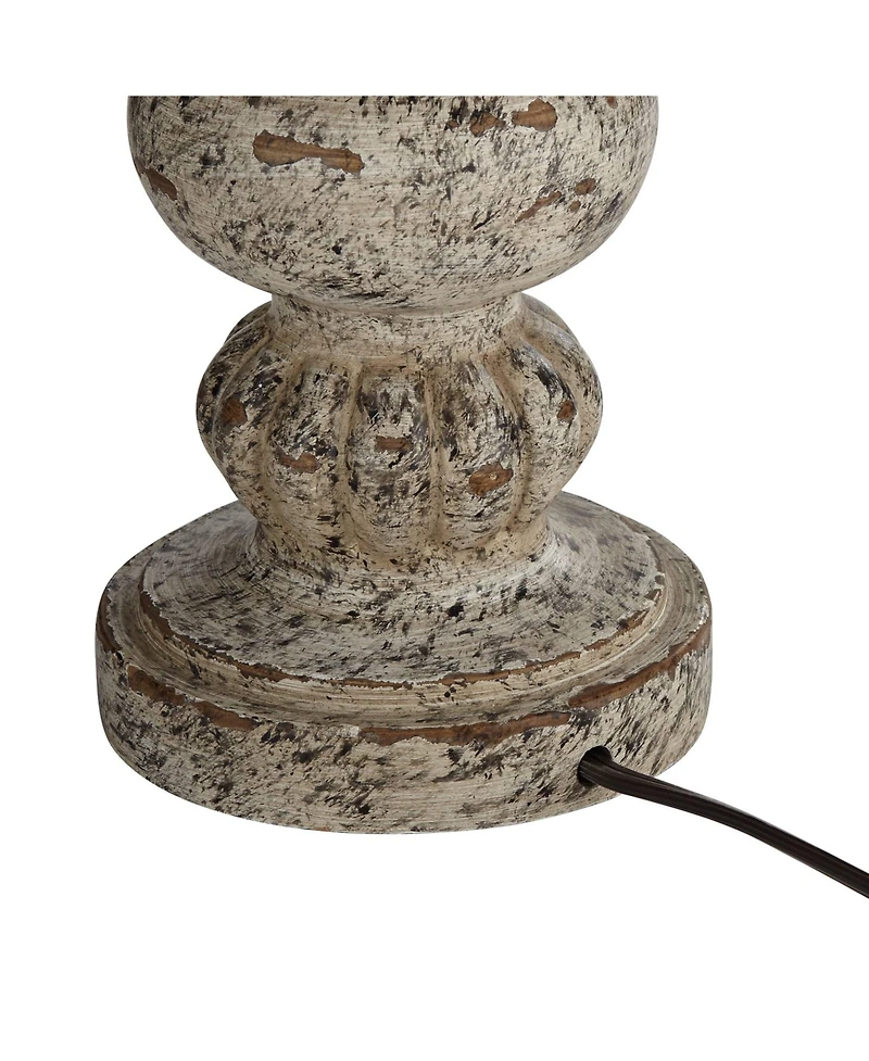 360 Lighting Florencia High Small Traditional Console Accent Table Lamp Brown Wood Finish Single Living Room Bedroom