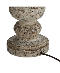 360 Lighting Florencia High Small Traditional Console Accent Table Lamp Brown Wood Finish Single Living Room Bedroom