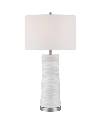 360 Lighting Contours High Modern White Ceramic Table Lamp with Dimmer
