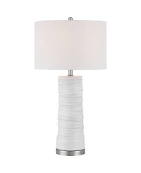 360 Lighting Contours High Modern White Ceramic Table Lamp with Dimmer