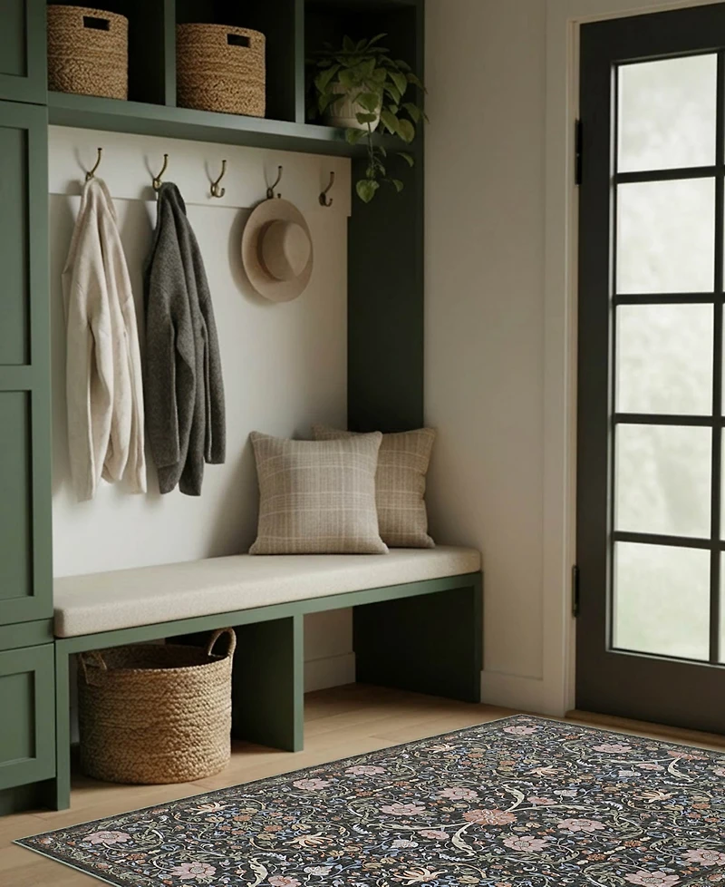 Hunter Abrabella Washable Non-Slip Printed Chenille Accent Rug