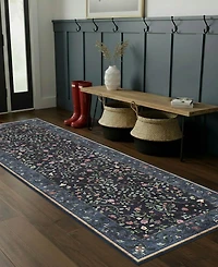 Hunter Eleanor Washable Non-Slip Printed Chenille Runner Rug