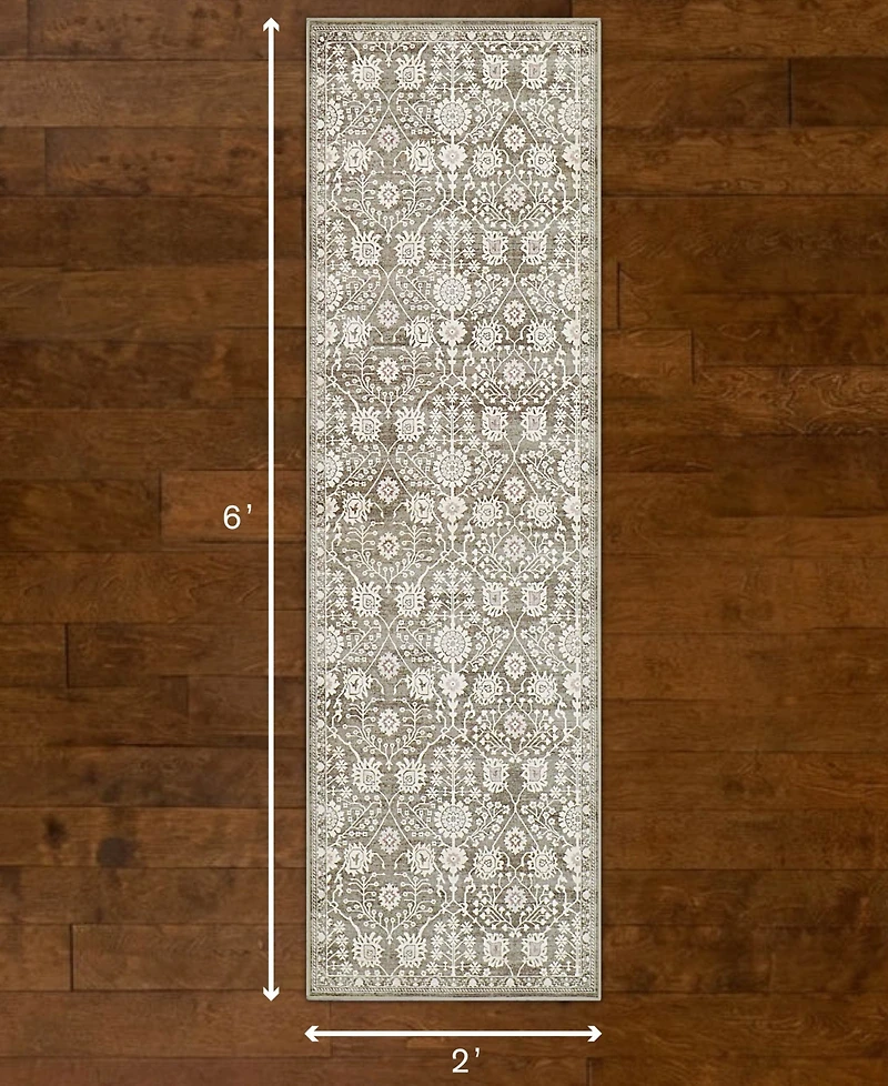 Hunter Florence Washable Non-Slip Printed Chenille Runner Rug, 72" x 24"