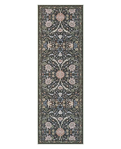 Hunter Abrabella Washable Non-Slip Printed Chenille Runner Rug