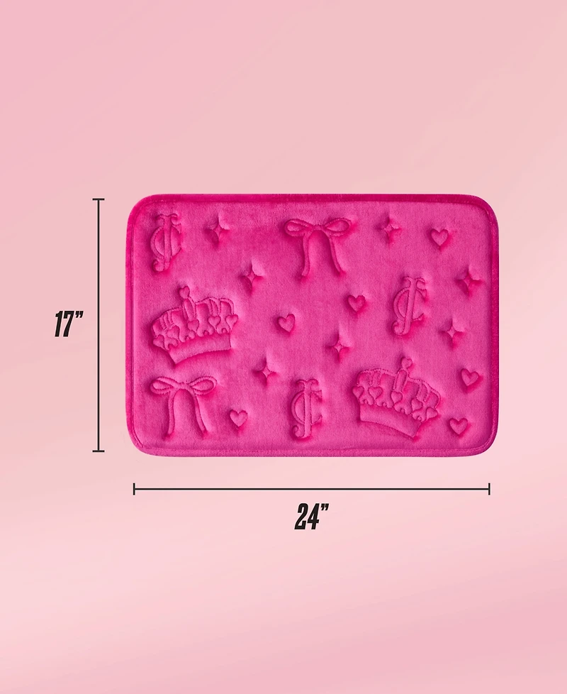 Juicy Couture Crowns and Bows Quilted Memory Foam Bath Mat, 17" x 24"