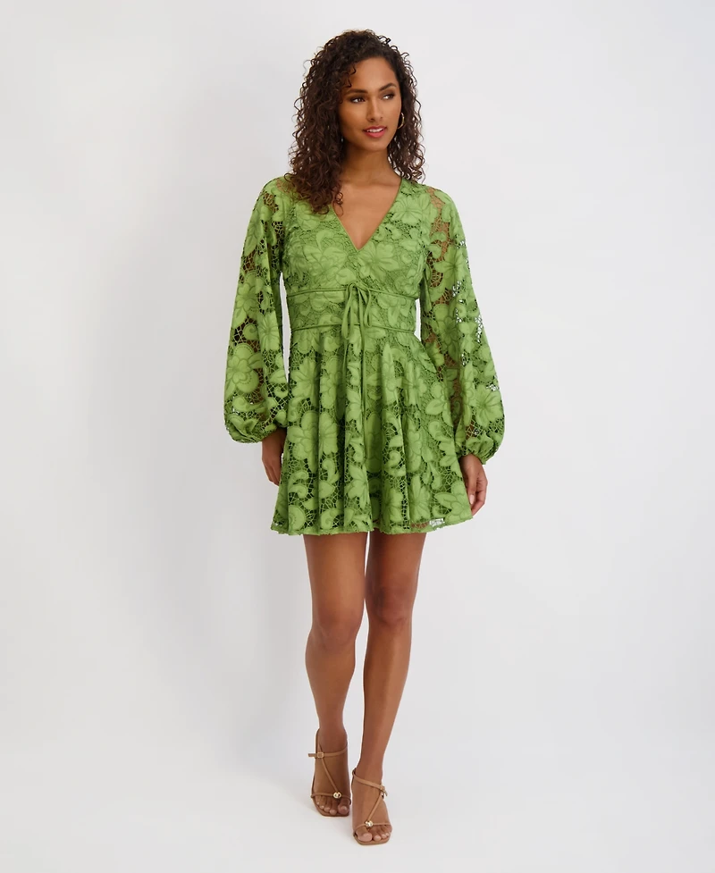 Siena Women's Printed V-Neck Mini Dress