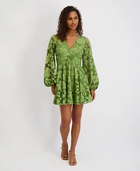 Siena Women's Printed V-Neck Mini Dress