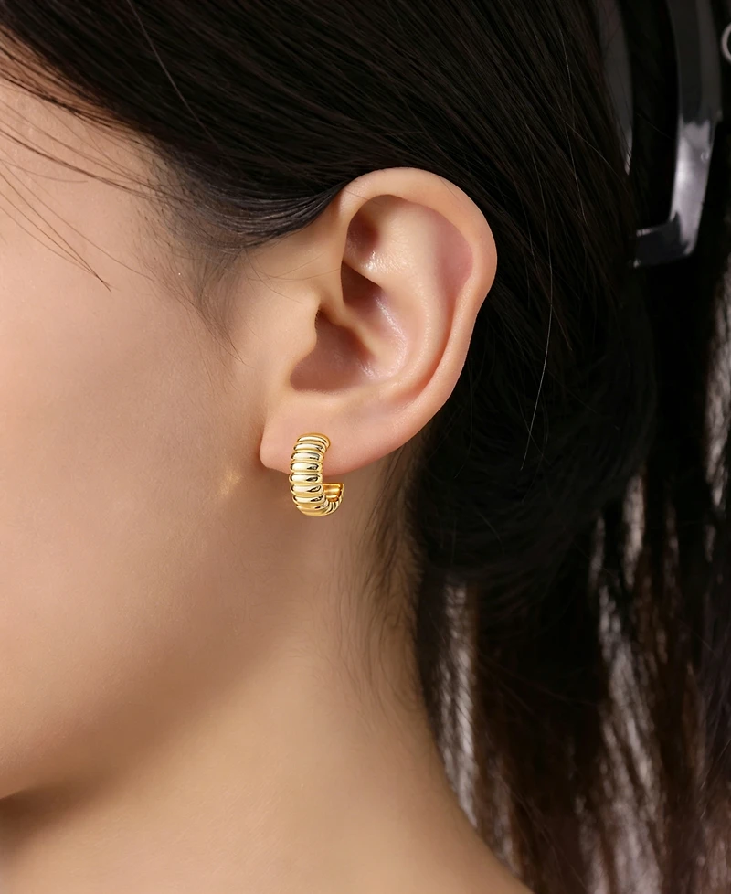 Unwritten Cubic Zirconia Fashion Hoop Earring Trio Set
