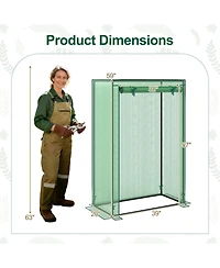 Sugift Portable Mini Greenhouse with Roll-Up Zippered Door