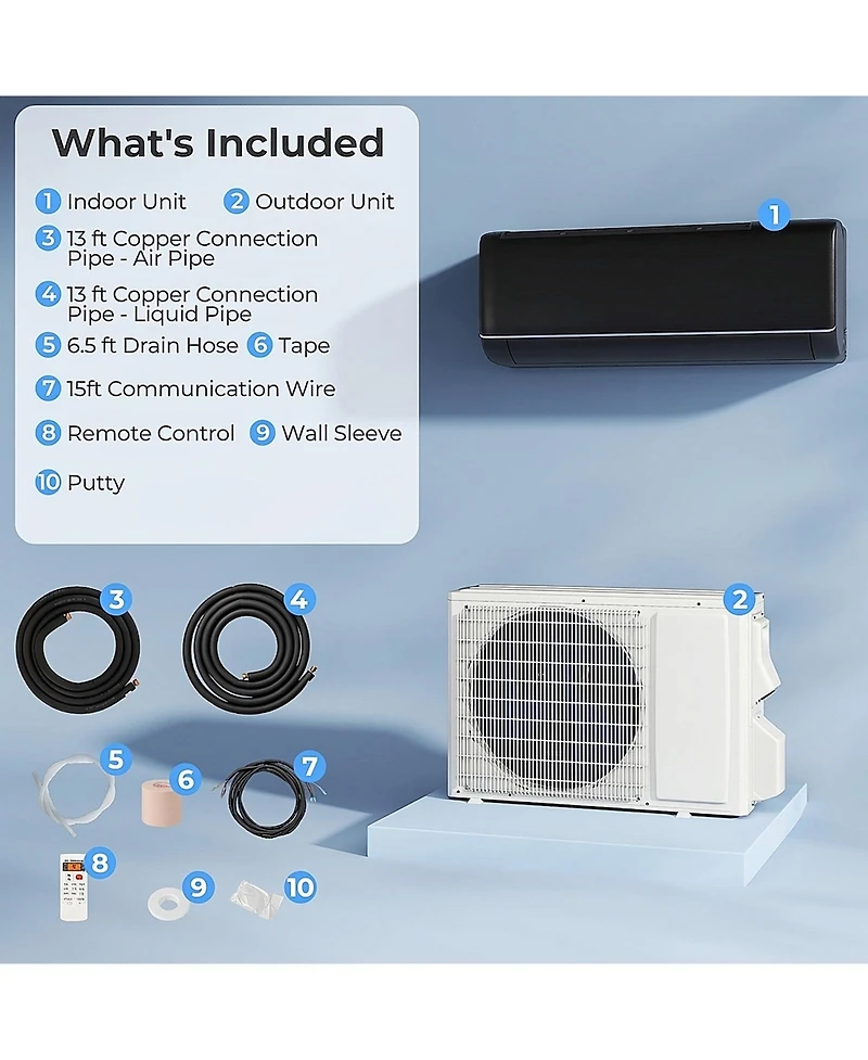 Vebreda 12000 Btu 22 Seer2 115V WiFi Enabled Mini Split Ac Compatible with Alexa
