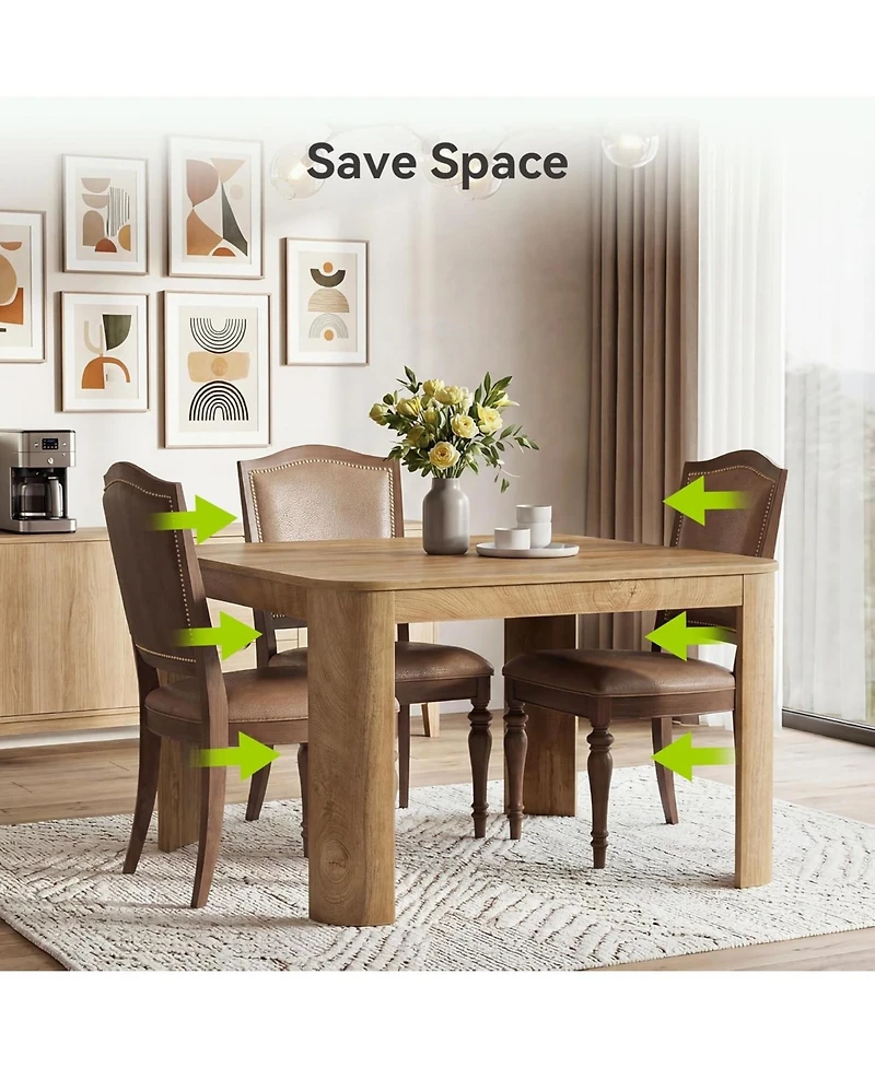 Tribesigns Square Dining Table with Rounded Corners, Modern 47" Kitchen Table for 4 People, Space Saving Dining Room Table (Only Table)