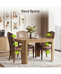 Tribesigns Square Dining Table with Rounded Corners, Modern 47" Kitchen Table for 4 People, Space Saving Dining Room Table (Only Table)