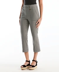 Rafaella Petite Gingham Print Porkchop Pocket Kick Flare Pants