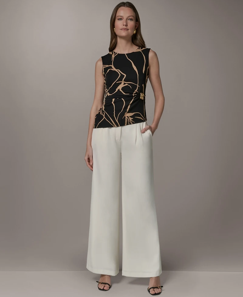 Donna Karan New York Women's Crewneck Asymmetrical Hem Top
