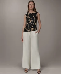 Donna Karan New York Women's Crewneck Asymmetrical Hem Top
