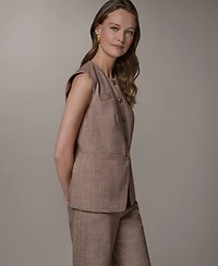 Donna Karan New York Women's Crewneck Button-Front Vest
