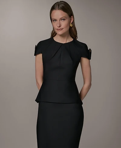 Donna Karan New York Women's Crewneck Peplum Top
