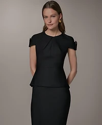 Donna Karan New York Women's Crewneck Peplum Top
