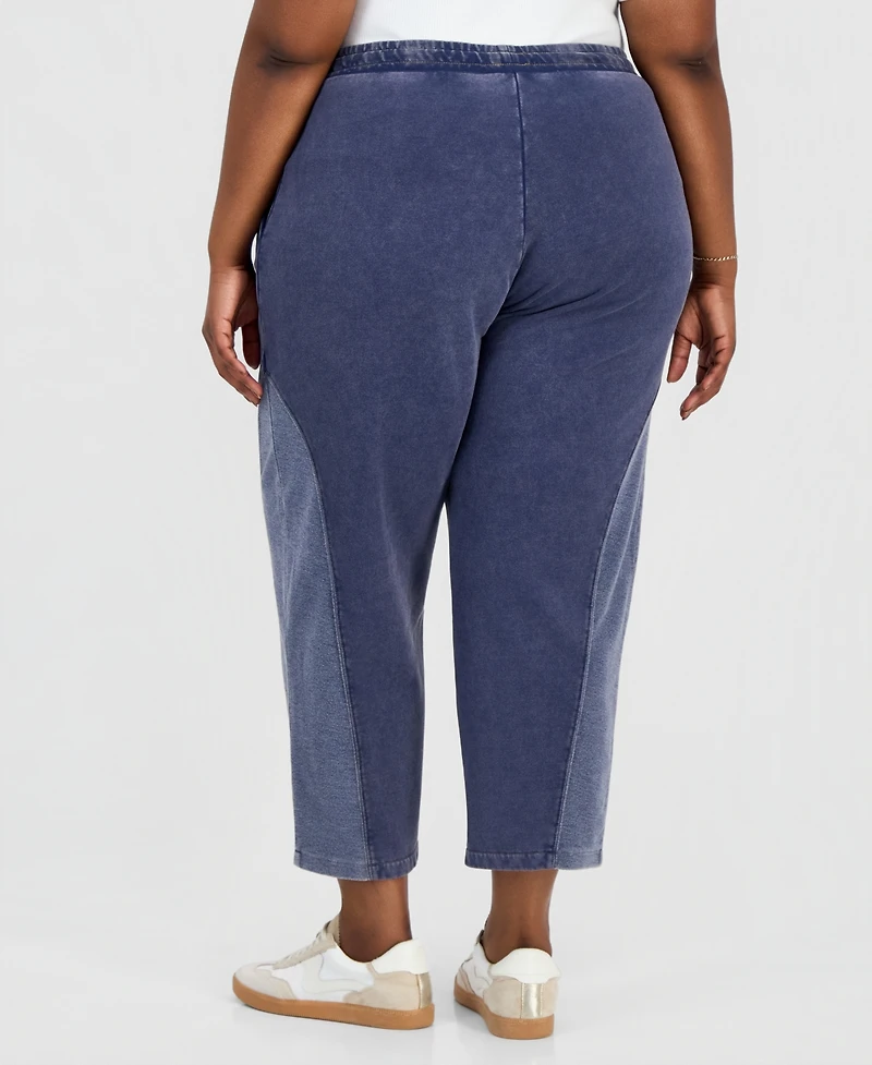 And Now This Trendy Plus French Terry Barrel-Leg Pants