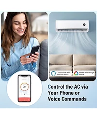 Vebreda 12000 Btu 18.1 SEER2 208230V Mini Split Air Conditioner with Alexa