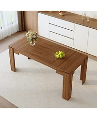 Rainsken 71 x 31.5 inch Mdf Spliced Tabletop Dining Table, Multi-Functional Table Suitable for 6-8 people, Rooms, Living Rooms