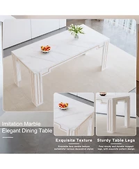 Rainsken 71 x 31.5 inch Mdf Spliced Tabletop Dining Table, Multi-Functional Table Suitable for 6-8 people, for Dining Rooms, Living Rooms