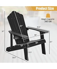 Slickblue Weather Resistant Hips Outdoor Adirondack Chair with Cup Holder