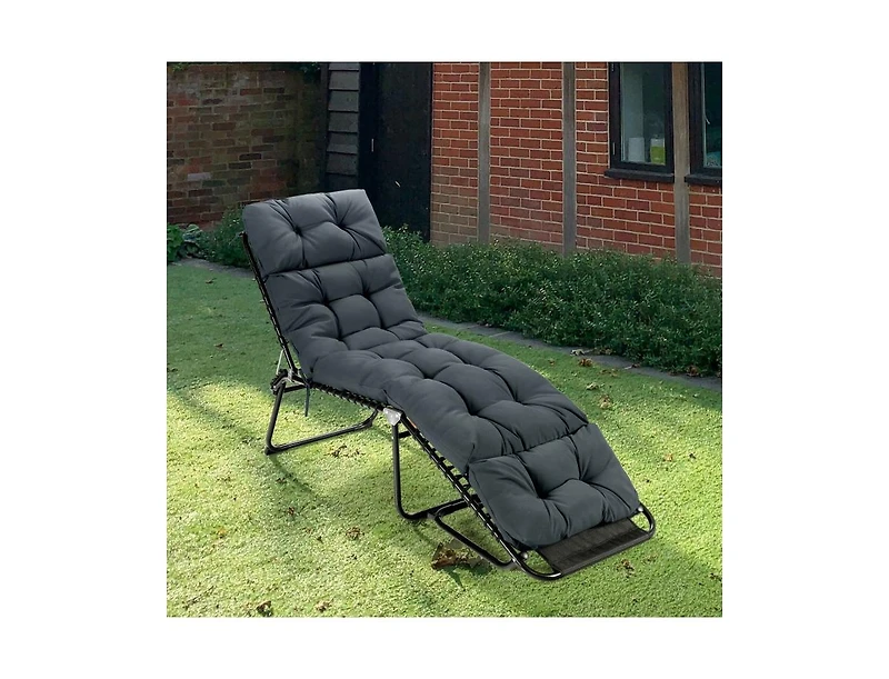 Slickblue Outdoor Lounge Chaise Cushion with String Ties for Garden Poolside
