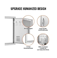 Sugift Bbq Access Door in Single Outdoor Kitchen Stainless Door