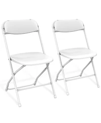 Folding Chair Pack,White plastic Folding Chairs,for Indoor and Outdoor Events,350-lb Capacity Heavy Duty Folding Chairs