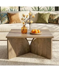 Tribesigns Square Coffee Table for Living Room, 31.5-Inch Farmhouse Accent Center Cocktail Tea Table